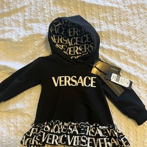 Versace Black Sweatshirt Luxurious Gold Accents